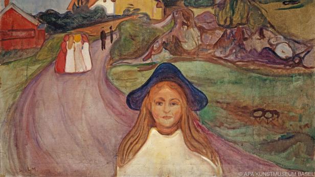 Das Gemälde "Straße in Aggsgardstrand" von Edvard Munch.