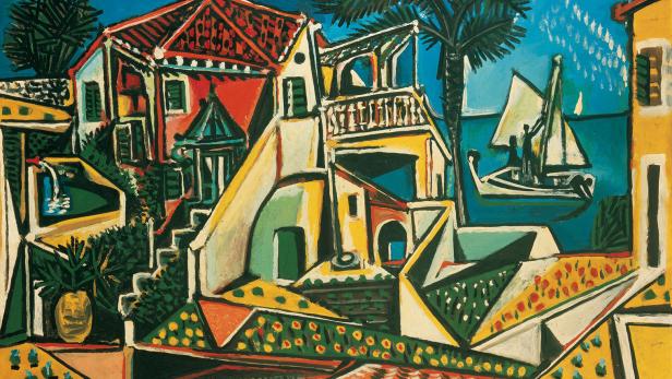 Pablo Picasso Mittelmeerlandschaft, 1952 Öl auf Isorel ALBERTINA, Wien - Sammlung Batliner © Succession Picasso/ Bildrecht Wien, 2023
