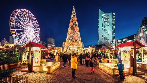 Weihnachtsmarkt in Leipzig.