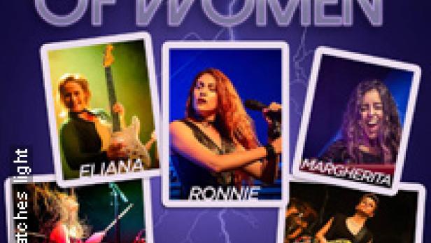 Das Bandfoto von Strange Kind of Women, einer weiblichen europäischen Hommage an Deep Purple.