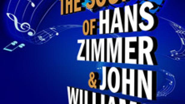 Das Cover der CD „The Sound of Hans Zimmer & John Williams“ vor blauem Hintergrund.