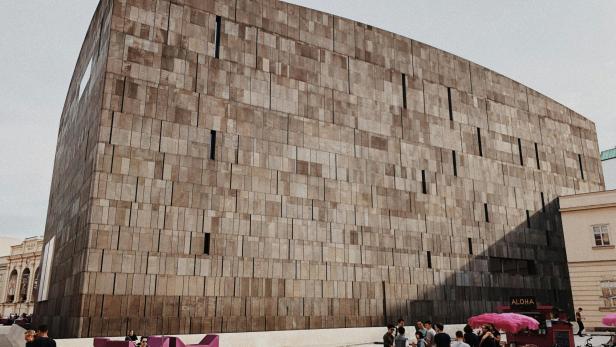 Auf dem Bild ist das Museum als Teil des Museumsquartiers in Wien abgebildet.