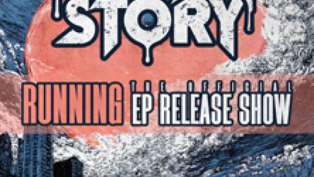 Das Cover zeigt das Album „Running EP Release Show“ von One Last Story vor einer apokalyptischen Landschaft.