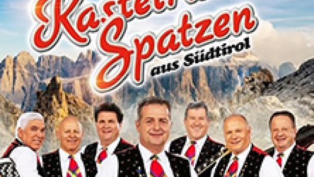 Das Cover des Albums der Kastelruther Spatzen vor einer Bergkulisse.