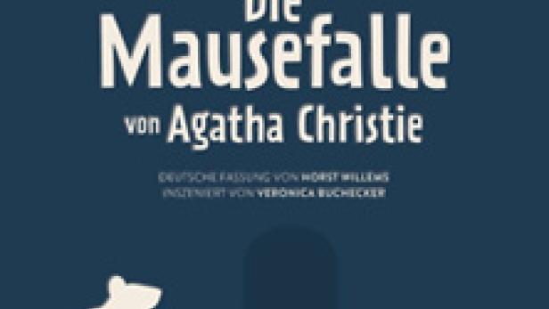 Das Cover des Theaterstücks „Die Mausefalle“ von Agatha Christie mit einer Mausefalle und einer Maus.
