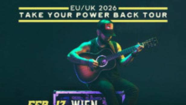 Ein Werbeplakat für die „Take Your Power Back Tour“ von Nahko and Medicine for the People in Europa 2026.