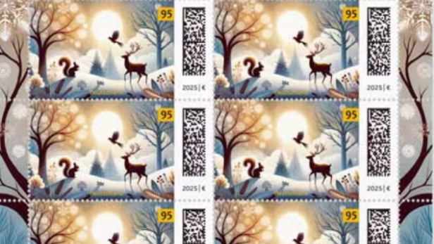 Briefmarke mit Weihnachtsmotiv der Deutschen Post