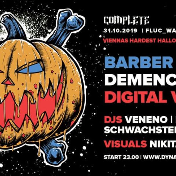Ein stilisierter Halloween-Kürbis mit Knochen für eine Party in Wien.