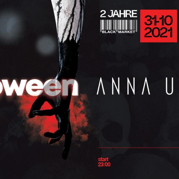 Werbeplakat für eine Halloween-Veranstaltung mit Anna Ullrich am 31. Oktober 2021.