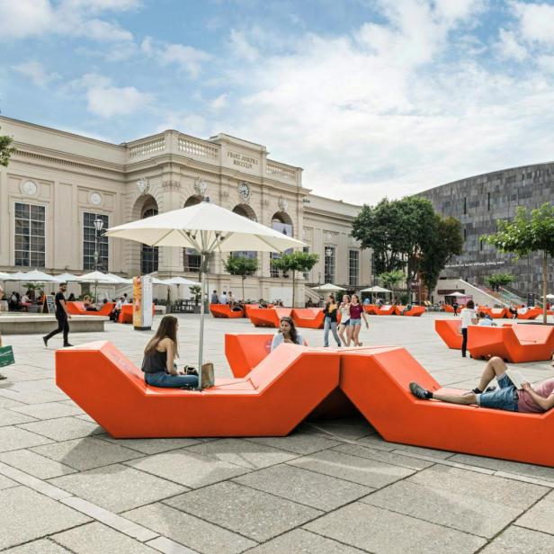 "MA48orange" ist die heurige Trendfarbe im Museumsquartier