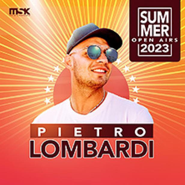 Pietro Lombardi lächelt auf einem Werbeplakat für „Summer Open Airs 2023“.