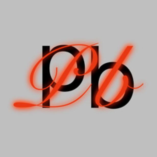 Das stilisierte Logo zeigt die Buchstaben „pb“ in Schwarz und Rot auf grauem Hintergrund.