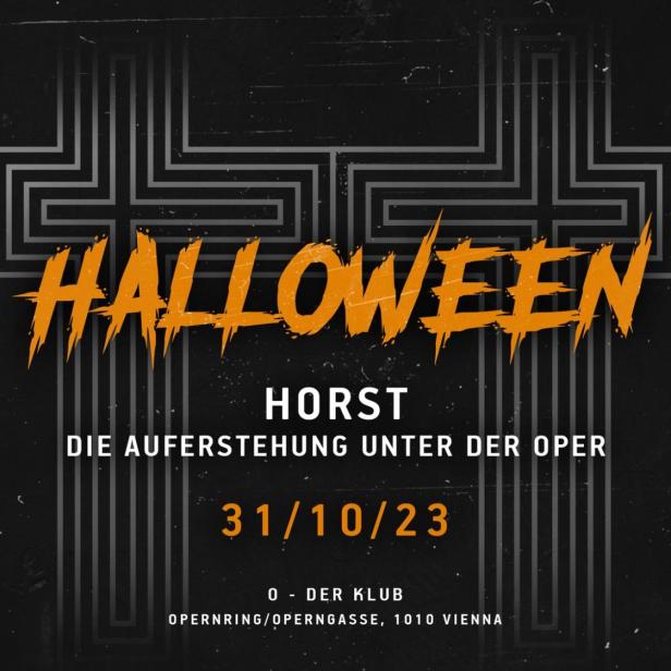 Werbeplakat für eine Halloween-Veranstaltung im „O - Der Klub“ in Wien am 31.10.23.