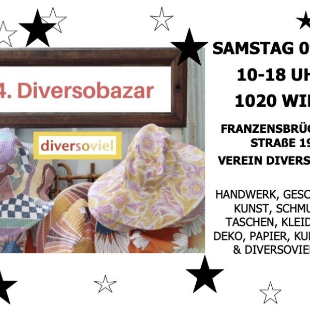 Ein Plakat kündigt den 4. Diversobazar am 9. Dezember in Wien an.