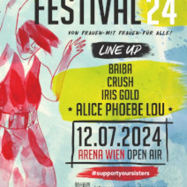 Ein Plakat für das Sisters Festival 24 in der Arena Wien Open Air am 12.07.2024.