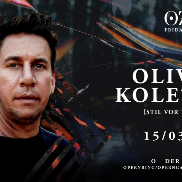 Porträt von Oliver Koletzki, Ankündigung für einen Auftritt am 15.03.24 im O - Der Klub in Wien.