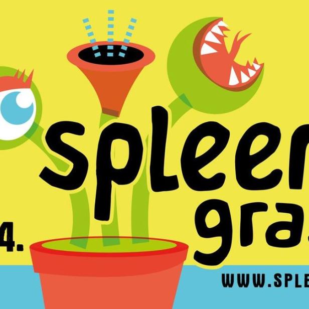 Plakat für das 10. Internationale Theaterfestival für junges Publikum „Spleen“ in Graz, 18.-24. April 2024.