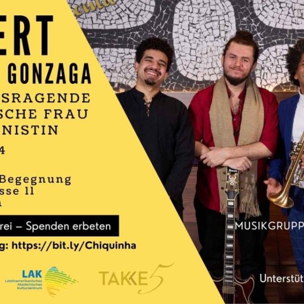Die Musikgruppe Familie Padua spielt ein Konzert mit brasilianischer Musik von Chiquinha Gonzaga.