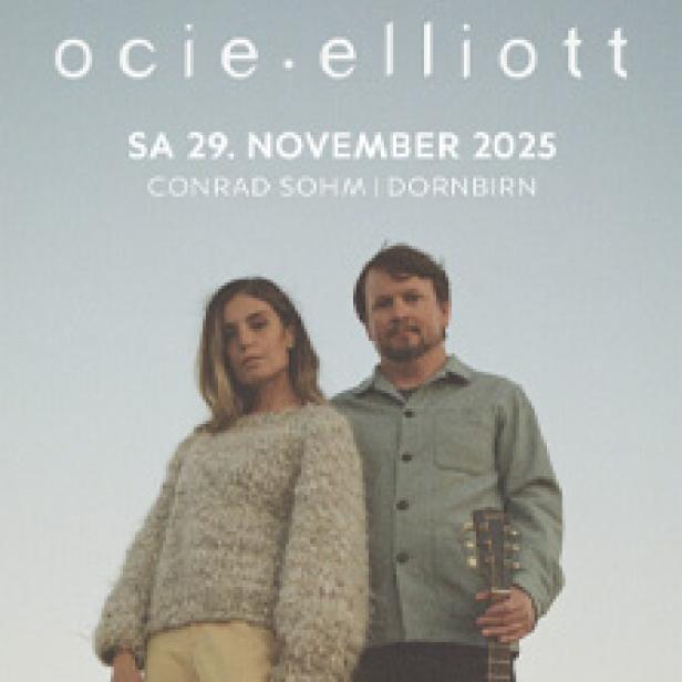 Das Duo Ocie Elliott kündigt ein Konzert im Conrad Sohm in Dornbirn am 29. November 2025 an.