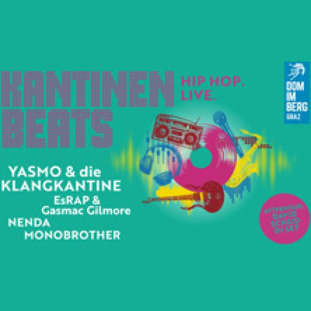 Ein Werbeplakat für „Kantinen Beats“ mit Yasmo & die Klangkantine und anderen Künstlern.