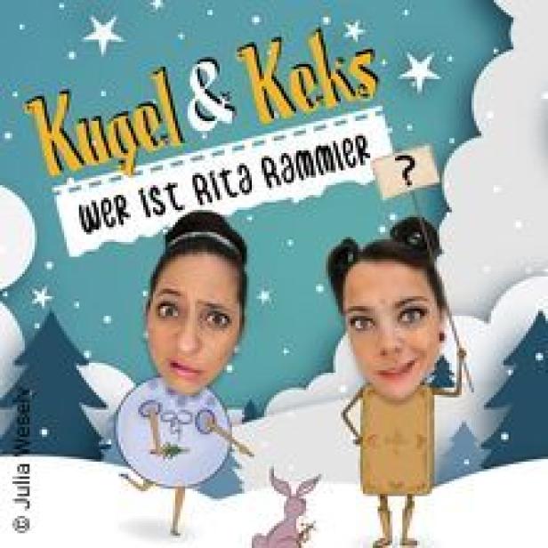 Cover des Buches „Kugel & Keks: Wer ist Rita Rammler?“ mit zwei Comicfiguren.