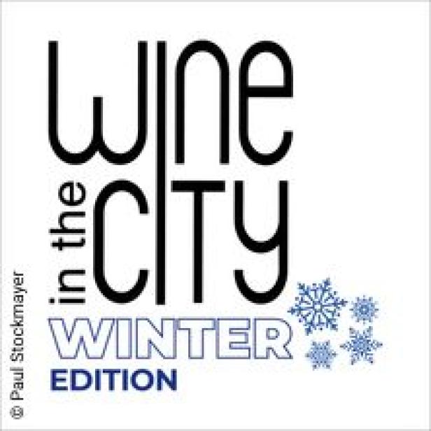 Das Logo für „Wine in the City Winter Edition“ mit stilisierten Schneeflocken.